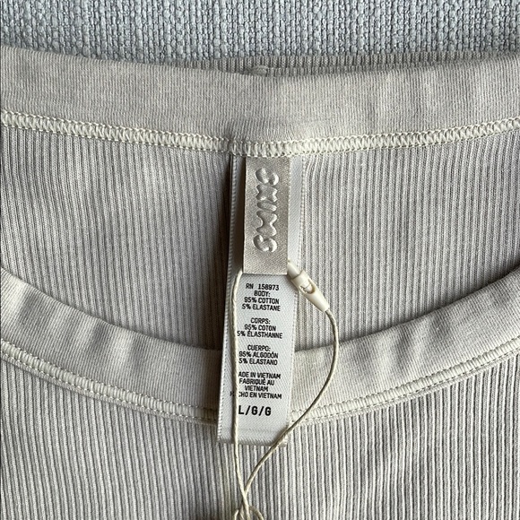 SKIMS Stretch Cotton Rib Tank Dress - STONE - size Large - Picture 9 of 14